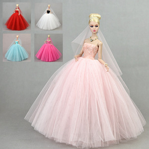 Tenue de poupée 30CM Supermodel Fr 2st : Robe de mariée de <span class=keywords><strong>princesse</strong></span> féerique de style occidental - Product Image 1