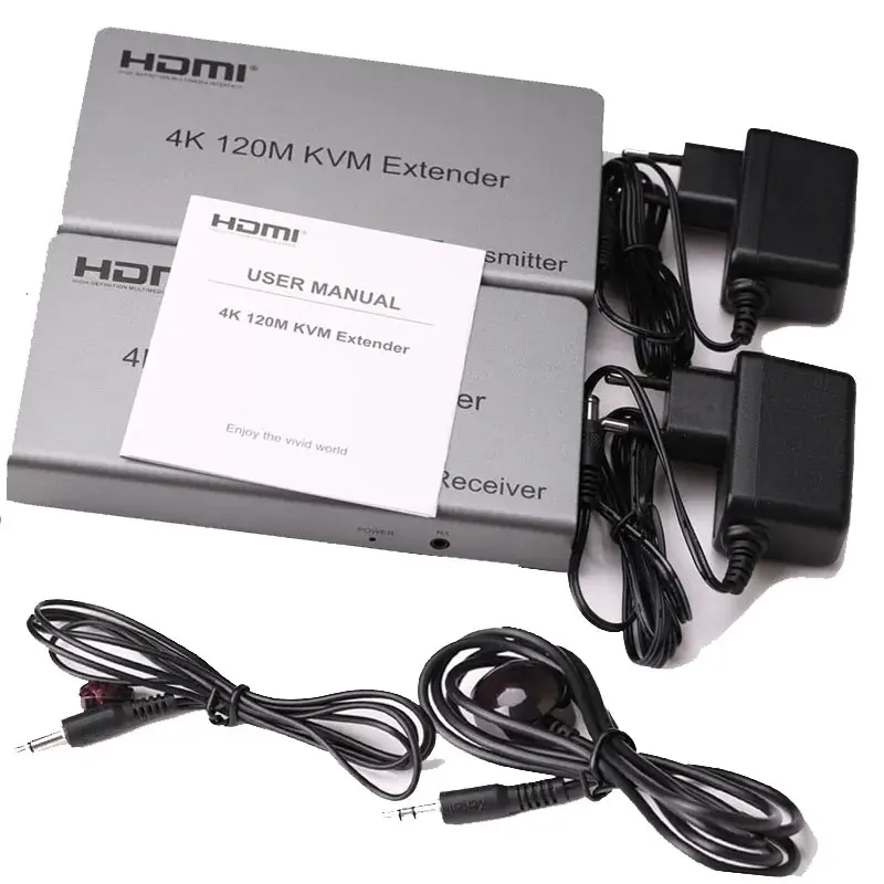 120M 4K 30hz KVM HDMI Extender Over Cat5e/6 Rj45 Ethernet HDMI USB extender Support USB Mouse Keyboard Extension