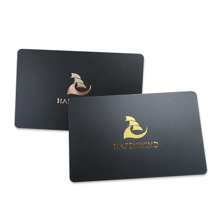 High-end Hot Stamping Gold Foil CR80 Black Business Cards