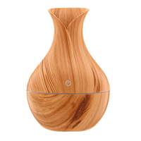 Humidificateur USB 130 ml à Vente Directe Usine, Humidificateur d'Air Ultrasonique à Brume Froide Effet Bois avec Veilleuse pour Usage Domestique