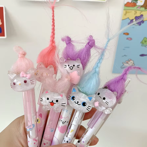 <span class=keywords><strong>Crayon</strong></span> mécanique à action par pression avec motif de <span class=keywords><strong>chat</strong></span> mignon, breloque <span class=keywords><strong>chat</strong></span> en résine duveteuse et grip en silicone souple pour l'école et le bureau - Product Image 3