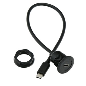 Type C Male To Female Waterproof <b>Cable</b> Ip65 For Vehicle Console Panel Desktop Embedding <b>USB</b> 3.1 Extension - Product Image 1