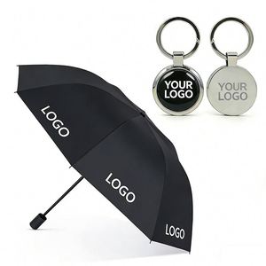 With Custom Logo Wholesale Printing Promotional Gift Business Personalized 3 <b>Folding</b> Umbrella - Product Image 1