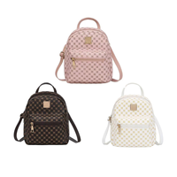 Sac à dos mini tendance pour femme, en PU, imperméable, avec fermeture éclair, idéal pour l'école, mignon, élégant, petit sac de voyage, sac à main