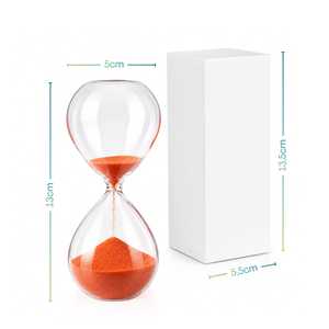 Minuteur en verre en forme d'heure de pointe, 5x13 cm, sable orange, pour cadeaux de fête - Product Image 2