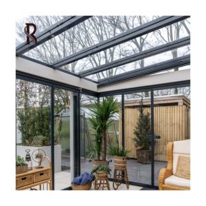 Sunroom de aluminio ascendente contemporáneo con techo inclinado Lowes Sala de estar Invernadero Exterior Invernadero/Sala de vidrio - Product Image 1