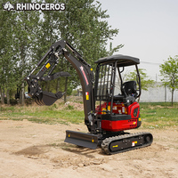Miniexcavadora Rhinoceros XN18 de 1.8 Toneladas con Motor Kubota/Yanmar, Certificación CE y EPA