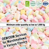 Fabricant de bonbons en gros, guimauves sucrées de formes variées, en vrac, 1 kg par sac, BRC Halal, étiquettes personnalisées