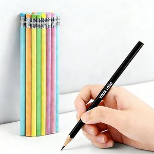 Juego de Lápices de Madera Hexagonales de Alta Calidad, Dureza de Mina 2B/HB, Lápiz Negro para Escuela y Oficina con Borrador, Mina de Colores - Product Image 1