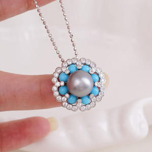 9344 Accessoires de perles DIY style panda, ensemble en argent S925 avec pendentif vide en or et argent et boucles d'oreilles, bijoux de mode - Product Image 3