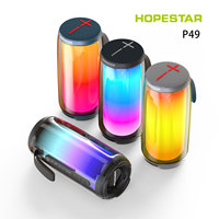 Enceinte portable Hopestar 10W P49 avec lumière RGB sans fil, étanche, pour la maison, avec batterie intégrée