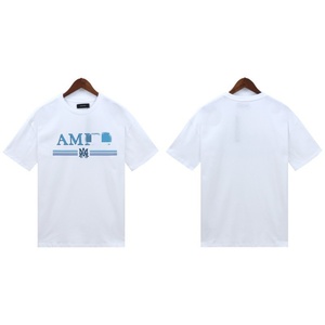 T-shirt casual da uomo AMI 100% cotone con stampa grafica personalizzata, design vintage estivo, stampa a lettere, manica corta, girocollo, nuovo abbigliamento americano - Product Image 5