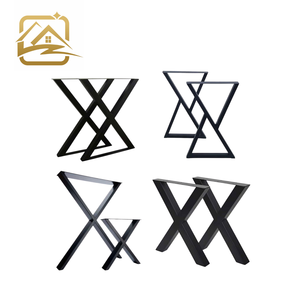 Patas de sofá de metal de lujo, personalizadas de fábrica OEM, de alta resistencia, negras, cuadradas, en forma de X, patas de hierro para muebles, económicas para escritorio - Product Image 1
