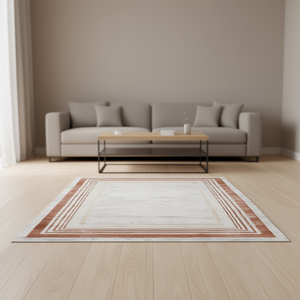 พรมปูพื้น D0100H5GY3J ขนาด 8x10 ฟุต รูปทรงสี่เหลี่ยมผืนผ้า ขอบเย็บอย่างดี ป้องกันคราบสกปรก สีน้ำตาลอ่อน เหมาะสำหรับห้องนั่งเล่น ห้องนอน ห้องทำงานที่บ้าน - Product Image 2