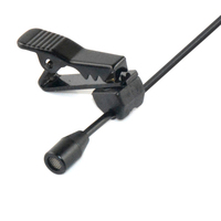 Microphone cravate professionnel noir LM-4005B à condensateur omnidirectionnel avec transmission sonore pure et claire
