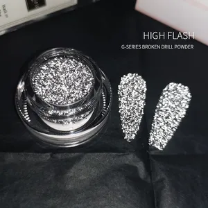 1 Caja de Polvo Brillante para Uñas con Diamantes Reflectantes, Microperlas Holográficas Plateadas, Gel de Cristal Deslumbrante, Pigmento para Manicura - Product Image 5