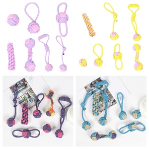 Giocattoli da masticare per cani intrecciati in Nylon ecologico resistente e resistente da 10 confezioni con nodo multicolore all'ingrosso per tiro alla fune - Product Image 5