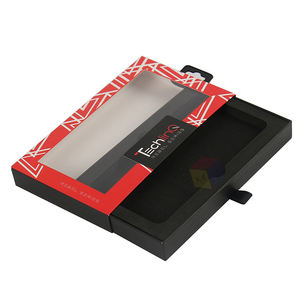 custom printed phone case box packaging with clear window sliding drawer retail paper packaging box box phone case with hang