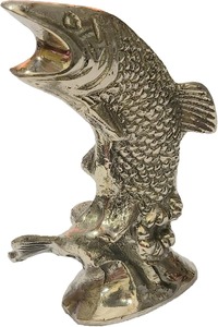 Figura de pez de latón Vintage moderna, diseño de arte hecho a mano con detalles intrincados para decoración del hogar o ocasiones de boda - Product Image 2