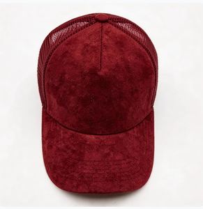 Suede Custom Embroidery logo Trucker Hat Mesh 5 Panel Cap Sports Suede Baseball Cap Wholesale - Product Image 4