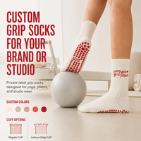 Chaussettes de yoga  antidérapantes et  Chaussettes d'entraînement Pilates souples et respirantes pour femmes avec adhérence