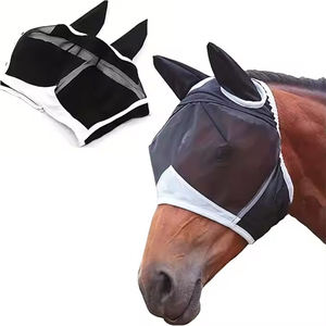 Nuevo estilo personalizado Máscara de mosca de caballo Transpirable Cara completa Máscara de malla ecuestre Anti-Fly <span class=keywords><strong>Horse</strong></span> Face Cover - Product Image 1
