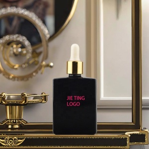 Luxury Matte Black square Frosted Glass <b>Spray</b> Bottle 15ml/30ml/50ml/100ml for Cosmetic Packing - Product Image 1