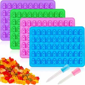 Homemade Gummy <b>Bear</b> Ice Cream Tool Non-Stick Silicone Trays with Droppers for Coffee & Beer Present in Box Packaging - Product Image 1