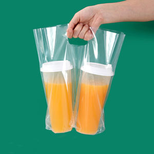 Bolsa de Plástico Transparente Reciclable Personalizada con Logotipo de Marca Impreso, Bolsa para Llevar Café, Bolsa con Asa - Product Image 4