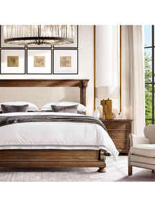 Высококачественная легкая Роскошная американская простая ретро кровать из массива дерева - Product Image 5