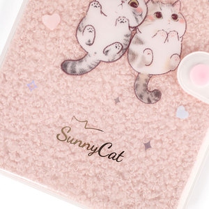 UNIK Sunny Cat B6 <span class=keywords><strong>Notebook</strong></span> Kawaii Rubber Sleeve Plush Diário Jornal para Crianças Fofo Menina Cuaderno Brinde Promocional - Product Image 5