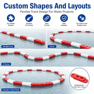 Barrière flottante HDPE Aqua Kart résistante aux UV, garde-corps emboîtable à haute résistance aux chocs pour piste de course, idéale pour les compétitions de surf et de bateaux - Product Image 3