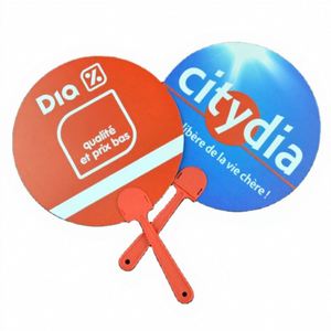 Abanico de Mano de Plástico de Doble Cara de 17 cm de Diámetro con Impresión y Logotipo Personalizados a Precio Económico para Regalos de Eventos Empresariales - Product Image 1