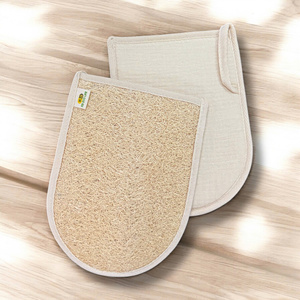 Guantes de Baño de Lufa Natural 100% Material Natural, Fabricados en Vietnam, Suaves, Exfoliantes y de Limpieza Profunda, Seguros para la Piel - Product Image 3