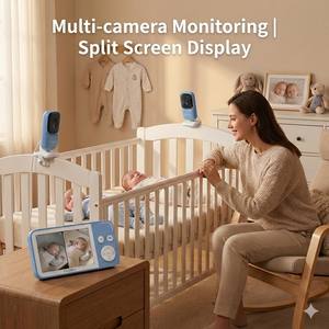 Babyphone vidéo avec audio bidirectionnel, détection de mouvement, Wi-Fi 2,4 GHz, résolution 720P, stockage local (jusqu'à 128 Go sur carte SD) - Product Image 5