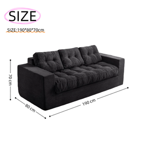 Sofá Moderno Cuadrado Comprimido para Sala <span class=keywords><strong>de</strong></span> Estar, con Cojín y <span class=keywords><strong>Respaldo</strong></span> Acolchados sin Estructura, Sofá <span class=keywords><strong>de</strong></span> Suelo Tapizado <span class=keywords><strong>de</strong></span> Tres Plazas - Product Image 5