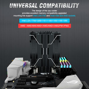 雪人6热管中央处理器冷却器ARGB散热器4针脉宽调制发光二极管功能铜散热器AM5 AM4电脑冷却风扇灯 - Product Image 6