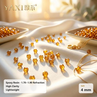 Perles en résine époxy facettées de 4 mm, couleur caramel, bicones, lâches, polies, à double pointe, avec trou de diamant, haute clarté