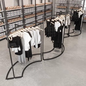 Đường cong hình dạng màu đen của phụ nữ quần áo hiển thị giá quần áo cửa hàng Kệ triển lãm thương mại quần áo hiển thị đứng - Product Image 2
