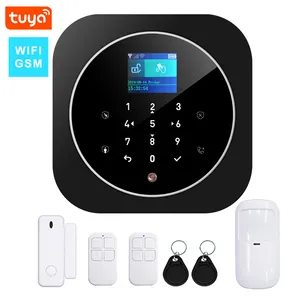 Populaire Full Zwart Wit Toetsenbord Wifi Tuya Smartlife Thuis Anti-Dief Beveiliging Gsm Alarm Hub Systeem Met Deur Sensor