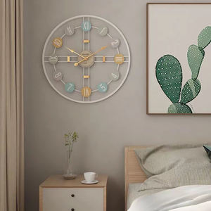 Reloj de Pared Redondo de 50 cm, Reloj de <span class=keywords><strong>Metal</strong></span> con Manecillas para Sala de Estar, Dormitorio, Estilo Vintage Simple, Decoración Colgante, Dropshipping DDP - Product Image 4
