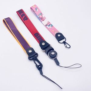 Customized Logo Printed Short <b>Strap</b> Key <b>Chain</b> Polyester Mobile <b>Phone</b> Holder Sublimation Wrist Lanyard for Advertising - Product Image 1