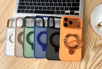 Étui de téléphone Motorola avec anneau rotatif à 360°, TPU+PC, antichoc, magnétique, cadre d'appareil photo de luxe, avec bouton métallique, coque transparente