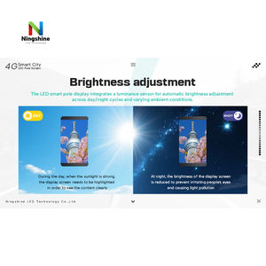 Tiang lampu jalan peraga <span class=keywords><strong>LED</strong></span> HD antiair luar ruangan kustom layar Video iklan satu sisi - Product Image 3