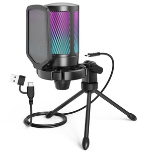 Wireless <b>Microphone</b> with Firm Arm Stand USB AI Voice Changing Direct Monitor Software - Product Image 1