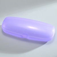 Étui à lunettes en plastique pas cher, translucide, couleur bonbon, boîte à lunettes, étui de protection pour lunettes de lecture