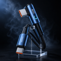 Câble de charge Toocki haute puissance PD 100W, Type-C vers Type-C, design en forme de L à 90 degrés pour ordinateur portable de jeu pendant la charge