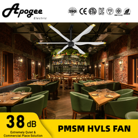 Ventilateur de plafond extérieur HVLS de grande taille, à faible vitesse et à haut volume pour salle à manger