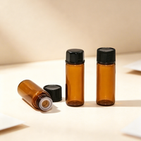 Flacon échantillon en verre ambré transparent 1ml 2ml 3ml 5ml, flacon en verre vide pour parfum, huile essentielle, sérum, emballage cosmétique de voyage