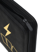 Pochette de rangement pour cartes - Noir PU, 4 compartiments, fermeture éclair, blocage RFID, grande capacité pour cartes d'anime Pokémon et de dessins animés